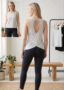 Gray Twist Back Tank Top