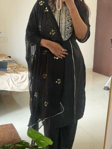 Elegant Black Kurta Set with Dupatta