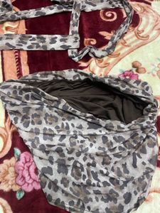 Leopard Print tube top with neck band