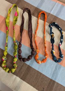 Boho Fabric Beaded Necklaces
