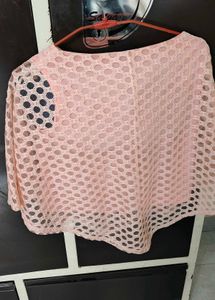 Elegant Peach Embellished Top