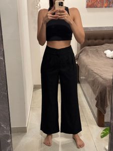 Plated Straight Leg Pants, M, new