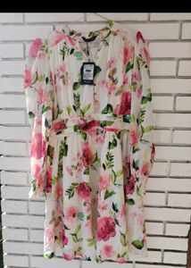 Floral Print Midi Dress with tags