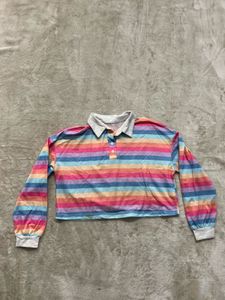 Rainbow Striped Polo Shirt