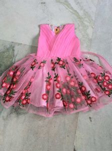 Cute Pink Floral Baby Dress