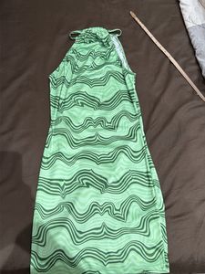 Green Swirl Print Bodycon Dress