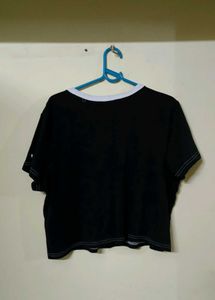 Black Crop Top "Do It For The Plot"