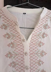 🛍Embroidered Bell Sleeve Kurti