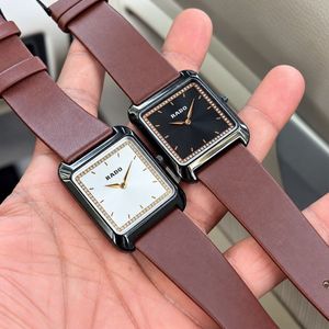 Rado Square Watch with Brown Strap