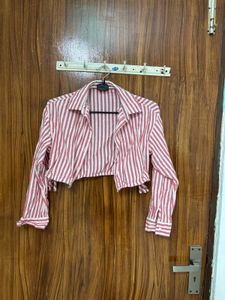 Striped Cropped Shirt