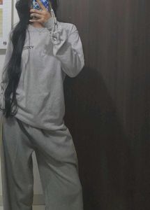Grey Sweat Pants with Yellow Stripes