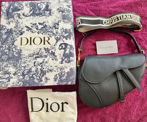 dior black saddle bag (mini)