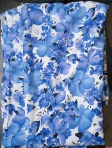 Blue Floral Print Summer Dress