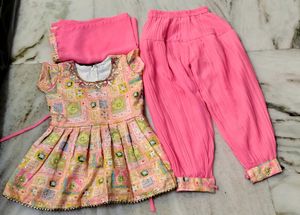 Beautiful Peach Printed Kurta Set