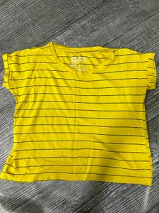 Bright Yellow Striped T-Shirt