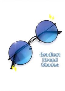 Round Blue Tint Sunglasses