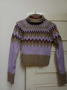 Cozy Geometric Print Turtleneck Sweater
