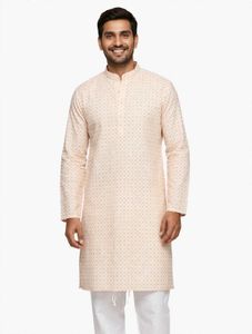 Men's Peach Kurta