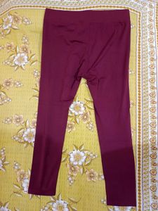 New Burgundy Embellished Leggings