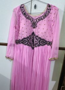 Baby Pink Gown Three Piece Set