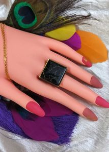 Vintage Black Square Ring