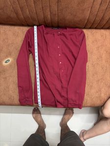 Maroon Button-Down Long Sleeve Top