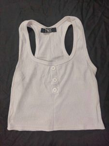 Ribbed Button-Up Tank Top
