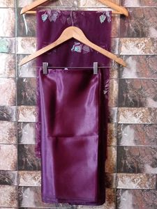 Elegant Purple Sequin Embellished Fabric