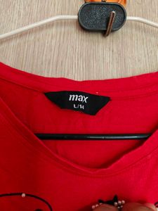 Cute Red Cat Ruffled Top