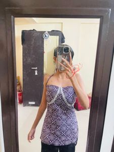 Y2k lavender short kurti