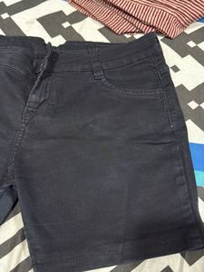 Black Denim Shorts