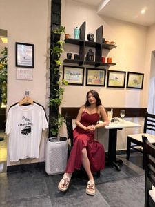 Maroon Spaghetti Strap Midi Dress