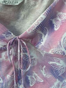 Cute Butterfly Print Crop Top