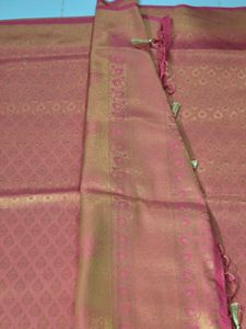 Exquisite Pink &amp; Gold Silk Saree