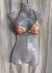 I. Sparkling Sequin Bikini Top