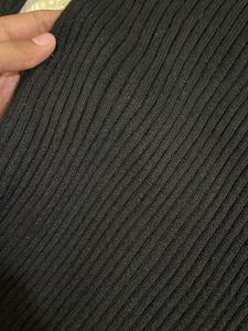 Black Ribbed Turtleneck Dress