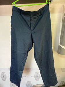 Men's Blue Striped Formal Trousers