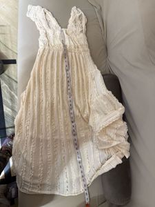 Cream Tiered ruffle Dress
