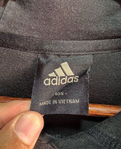 Adidas Black Big Logo Fleeced Hoodie