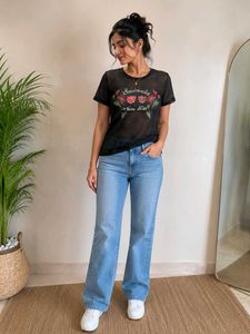 Black Sheer Mesh Top