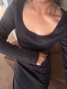 Elegant Long Sleeve Midi Dress