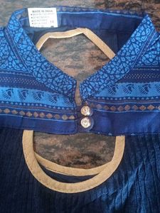 Sale 😍 !!  Indigo Blue Sleeveless Kurti