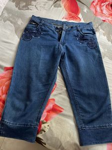 Blue Denim short Jeans and top bust s 32