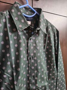 Jack &amp; Jones Men's Green Printed Long Sleeve Shirt