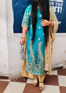 Beautiful Teal Kurta Set with Dupatta XXL size onl