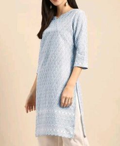 Grey & white ethnic kurta