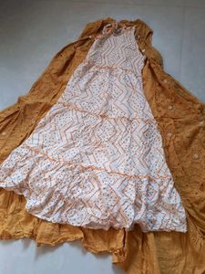 Tiered Boho Maxi Dress &amp; Dupatta Set