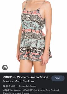 Backless Jumpsuit Romper With Summer Print