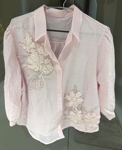 Pink embroidered top