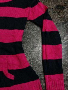Pink &amp; Black Striped Sweater